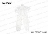 Λευκό μίας χρήσης προστατευτικό απομονωτικό φόρεμα, κάλυψη, μη υφαντική S M L XL XXL XXXL